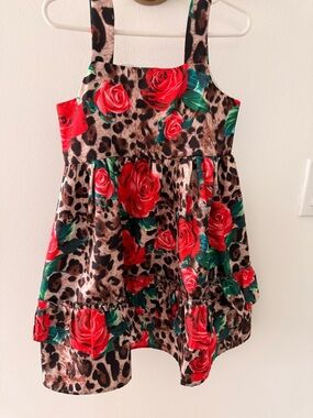 Lola and the Boys Girls Floral Rose & Leopard Print